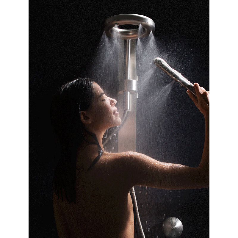 Moen Mixer Shower with Adjustable Shower Head, Nickel, Waist high