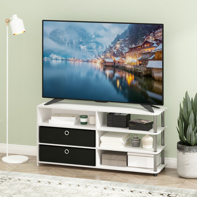 Božidar for TVs up to 50", White Oak/Stainless Steel /Black