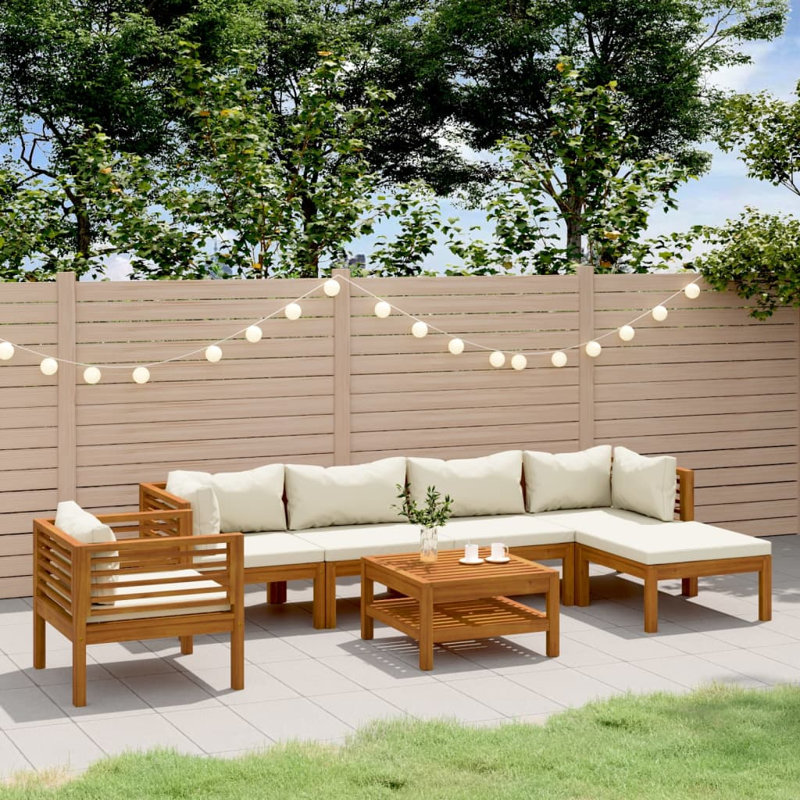 Suedell 7 Piece Lounge Sofa Seating Group, Cream