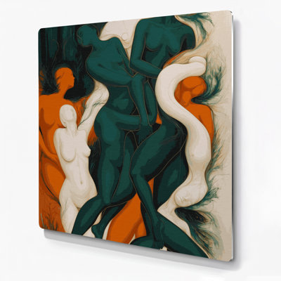 Abstrait art figuratif vert en métal 70