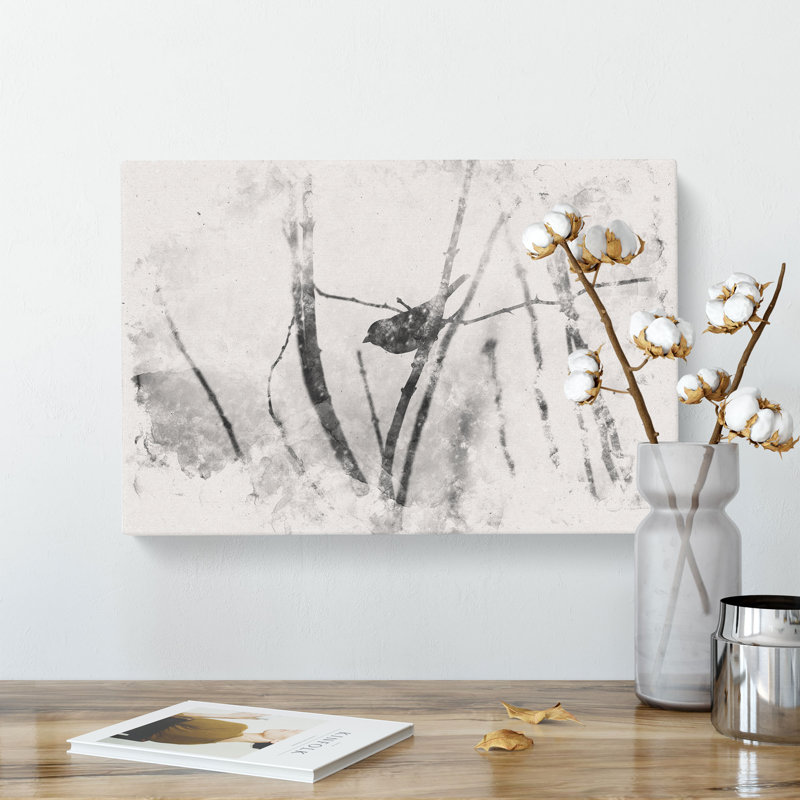 Bird On A Branch - Wrapped Canvas, 60cm H x 91cm W x 3cm D