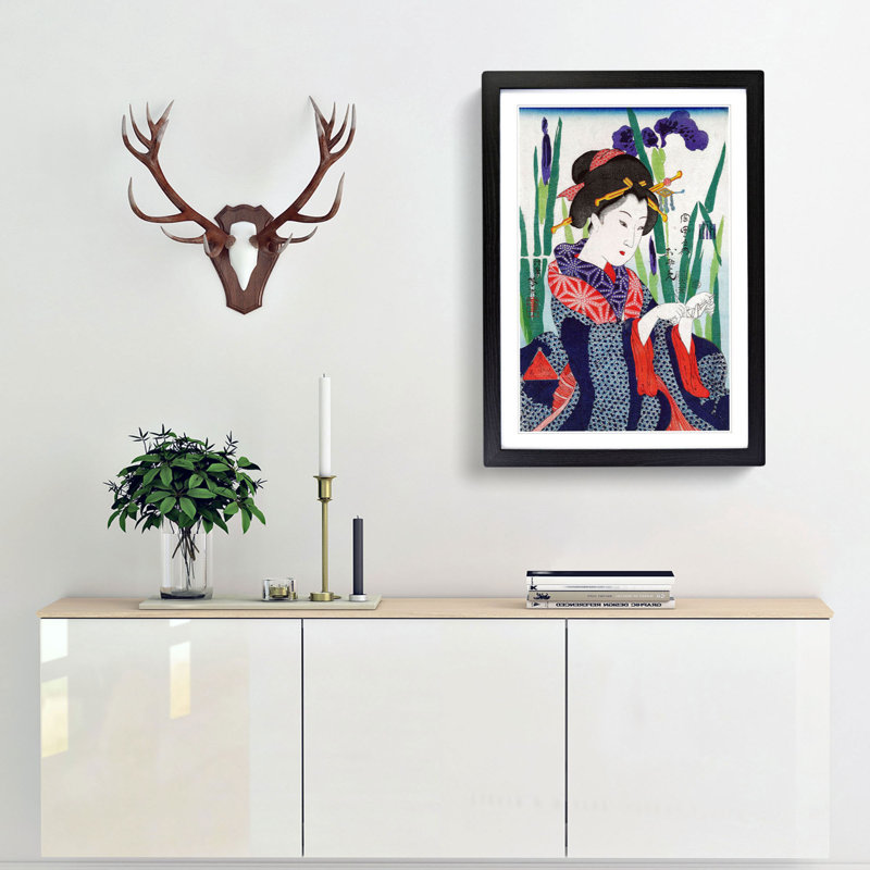 Osome by Tsukioka Yoshitoshi - Framed Print, 36cm H x 27cm W x 2cm D, Black Framed