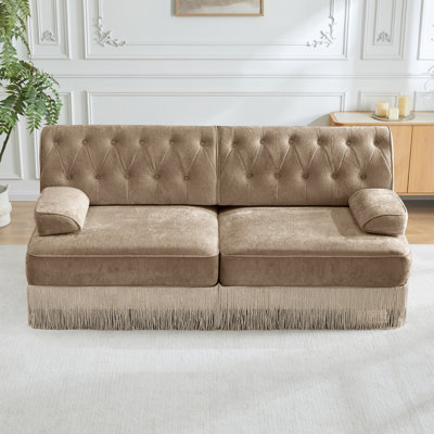 Canapé Chesterfield 76,6 po 2 places en velours