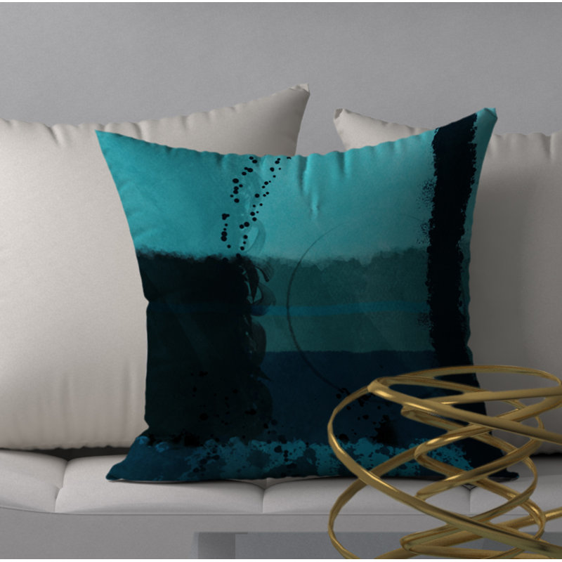 Abstract Throw Pillow, 18" H x 18" W