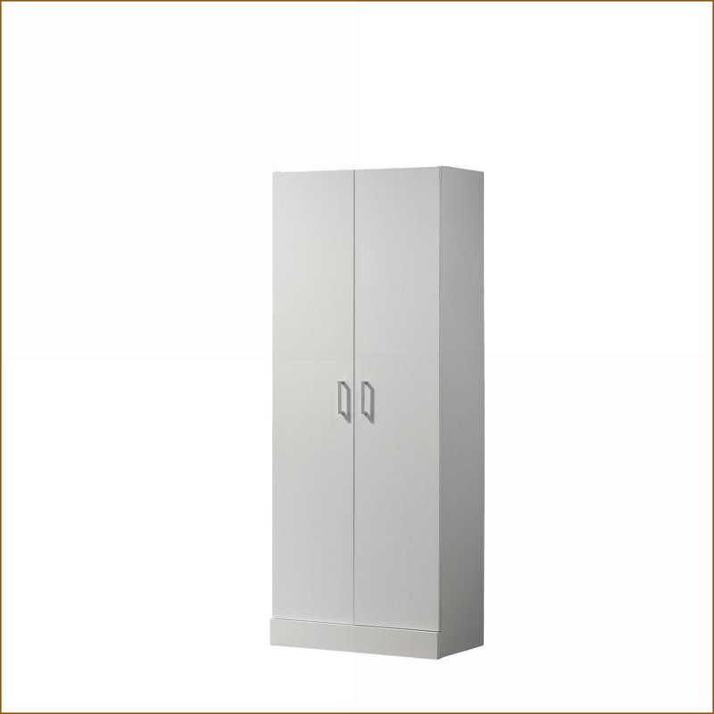 Armoires, armoire de rangement à deux portes moderne blanc cassé l 23,5 po x P 12 po x H 60 po | Panneau de particules | Chambre à coucher