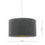 20cm H Velvet Drum Pendant Shade-34418223