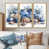 Toile avec cadre flottant or