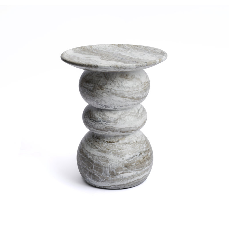 Stephanos Side Table, Faux Grey Marble