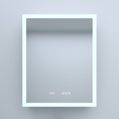 Rectangular Silver Aluminum Recessed/Surface Medicine Cabinet