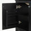 Meuble-lavabo 30 po avec lavabo, armoire multifonctionnelle avec portes et tiroir, bois massif et panneau de fibres à densité moyenne, noir