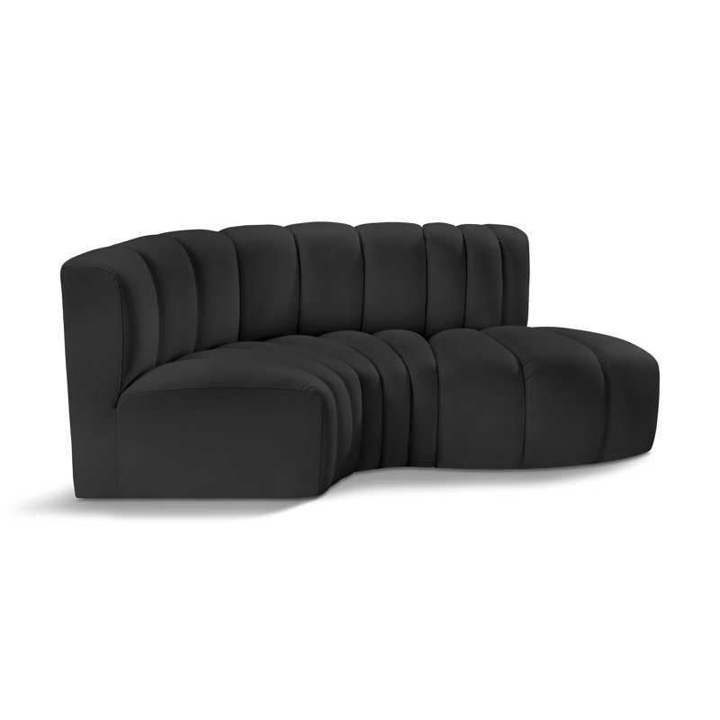 Canapé en cuir 70 po Hollyn, Cuir végétalien noir