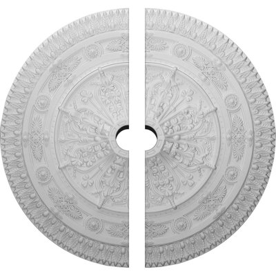 Endurathane Naple Ceiling Medallion, 37 1/2"OD x 5"ID x 3 3/8"P (Fits Canopies up to 3 3/8"), Two Piece, Factory Primed