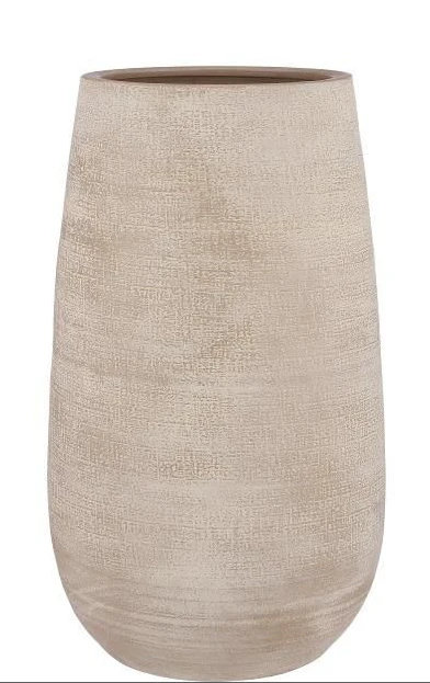 Rothmar Handmade Terracotta Table Vase, Beige, 50cm H  x 29cm W x 29cm D