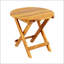 Table d'appoint pliable et réglable en bois d'acacia avec finition en teck, aucune installation requise pour une utilisation intérieure et extérieure