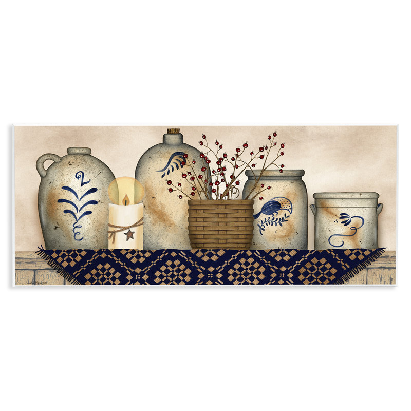 Rustic Kitchen Jars Wall Plaque Art by Linda Spivey