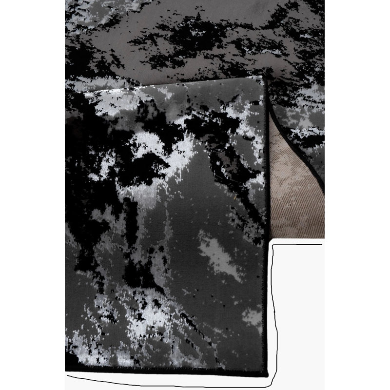 Area Rug, Rectangle 200 x 290 cm, Black/Grey