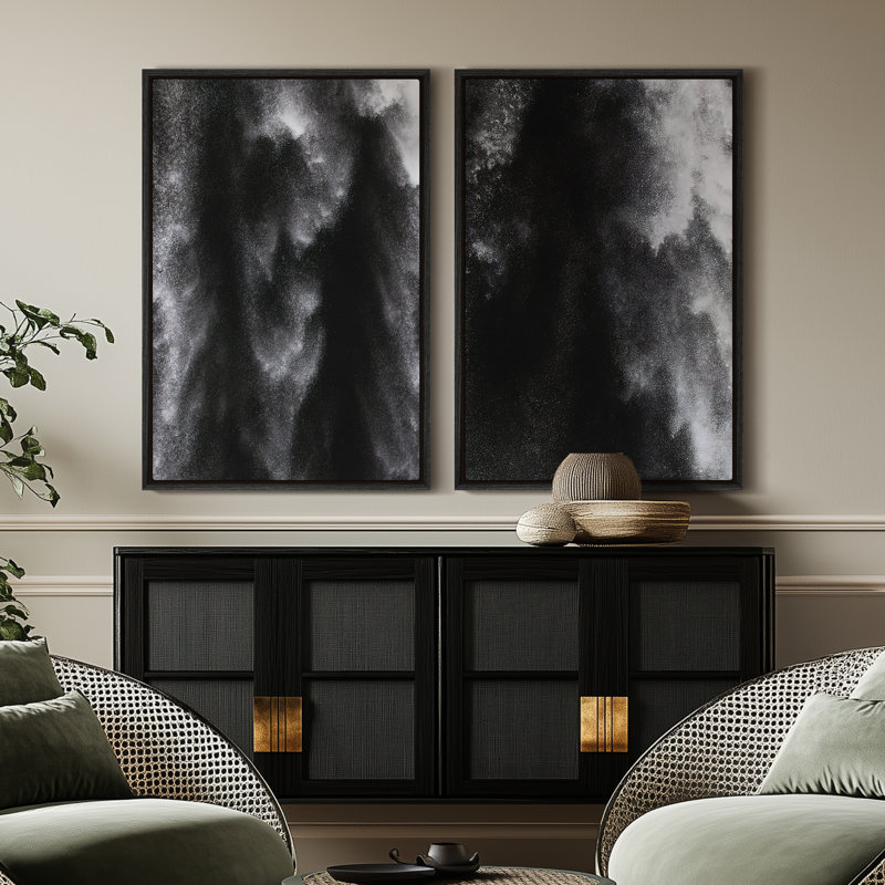 Art mural encadré sur toile, rétro muraux abstraits pour chambre à coucher, H 24 po x l 16 po, Noir
