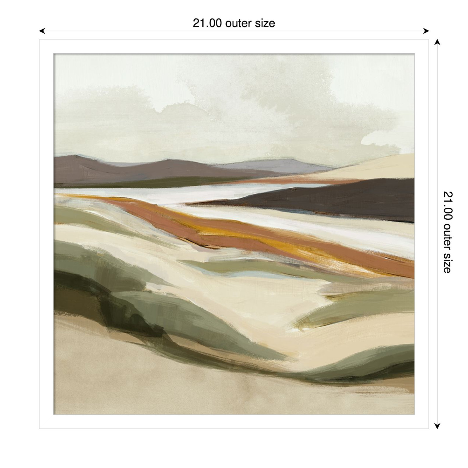 Fast Land Print by Jacob q, White, 21" H x 21" W