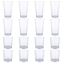 Set of 16 Durable Solar Drinking Glasses Includes 8 Cooler Glasses