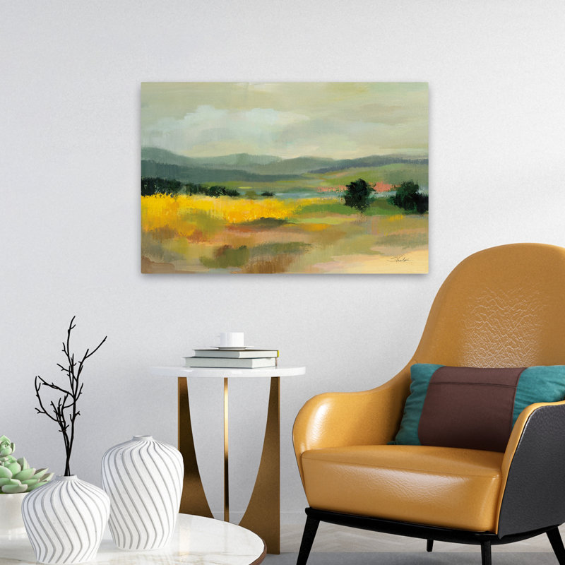 Champ de tournesols contemporain et moderne, H 24 po x l 16 po