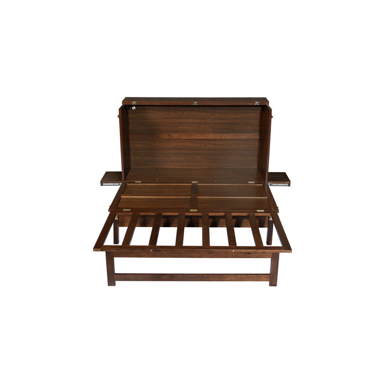 Grand lit escamotable peu encombrant, bois de pin, conception moderne pour le bureau à domicile