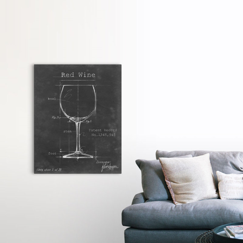 Barware Blueprint III - Reproduction d'art graphique sur toile, Toile tendue, H 45 po x l 36 po x P 1,25 po