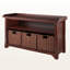 Banc de rangement 4 pièces Cyril avec 3 paniers pliables et 2 tablettes Cyril, H 21,83 po x l 39,82 po x P 13,9 po