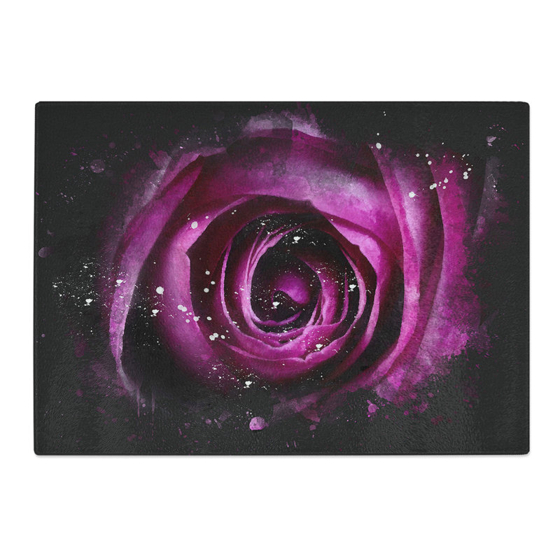Rose Flower Vol.2 Paint Splash Chopping Board, 0.4cm H x 28.5cm W x 39cm L