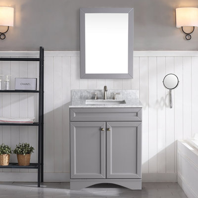 Ensemble de meuble-lavabo simple 30 po avec miroir Braewyn