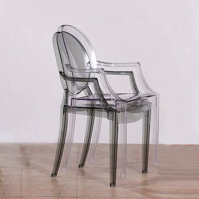 Chatfield Transparent Acrylic Dining Arm Chair – Stackable Round Back Accent & Banquet Seat for Kitchen and Dining Room by Ivy Bronx