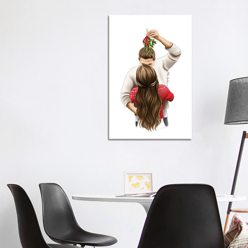 Kiss Me Under The Mistletoe by Elza Fouche - Wrapped Canvas Print, 101.6 cm H x 66.04 cm W x 1.91 cm D