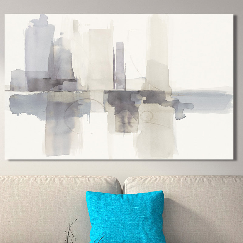 " Improvisation II Gray " Acrylic Print, 24" H x 40" W