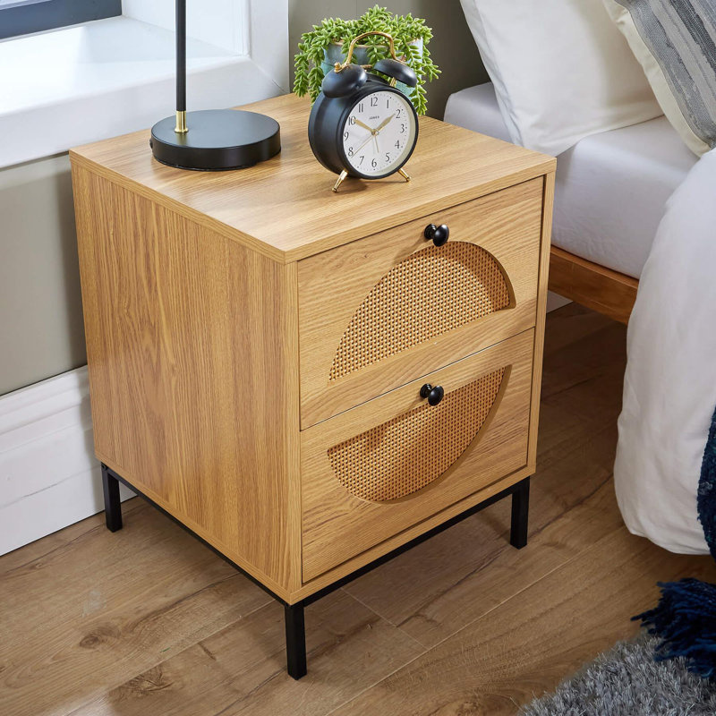Amareya 40cm W Manufactured Wood Bedside Table