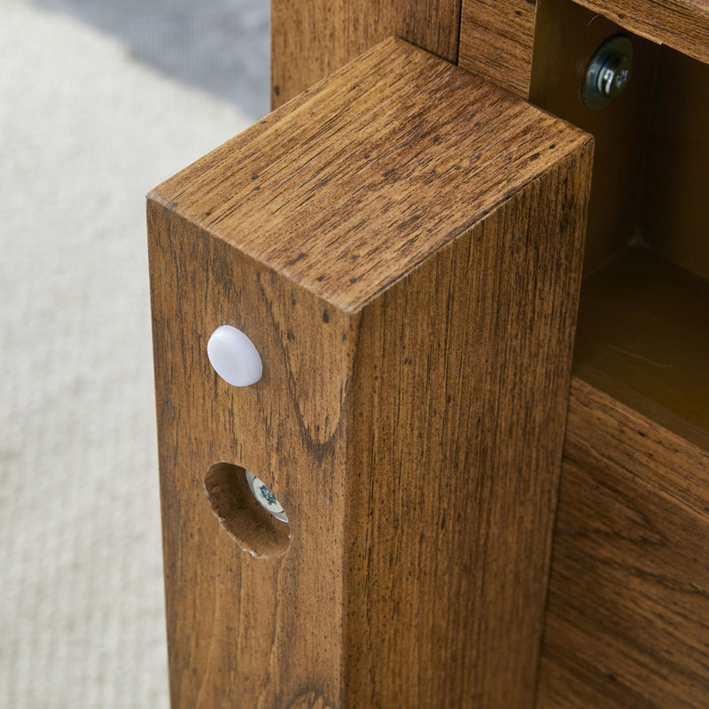 Une table basse rectangulaire minimaliste moderne en panneau de fibres à densité moyenne, Bois naturel