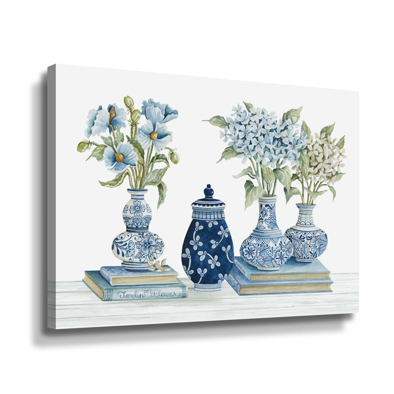 Delft bleu floral I, galerie, H 8 po x l 10 po x P 2 po x P 2 po, Toile tendue