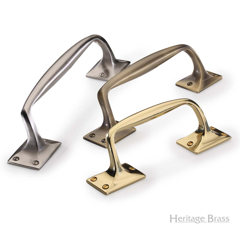 Heritage Brass Heritage Door Pull Handle Offset, 20.2 cm H, Polished Chrome