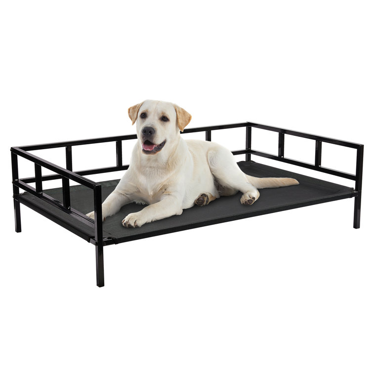 Tucker Murphy Pet Metal Elevated Dog Bed, Cooling Raised Pet Cot With Chew Proof And Washable PVC-Coated Polyester Mesh, No-Slip Feet And Stable Frame For Indoor & Outdoor