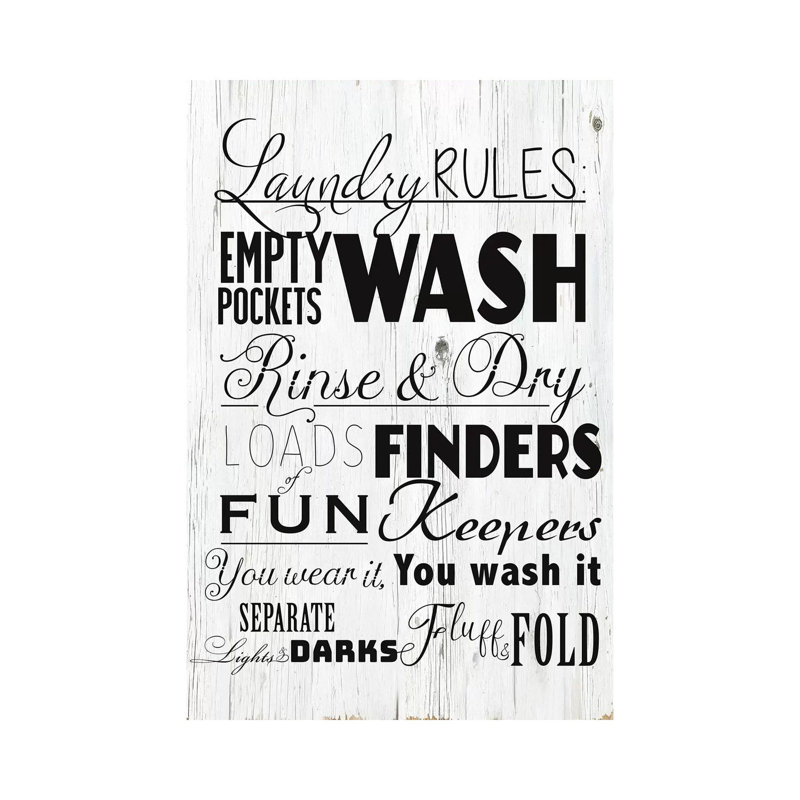 «Laundry Rules» par Daniela Santiago - impression sur toile tendue, H 12 po x l 8 po x P 0,75 po