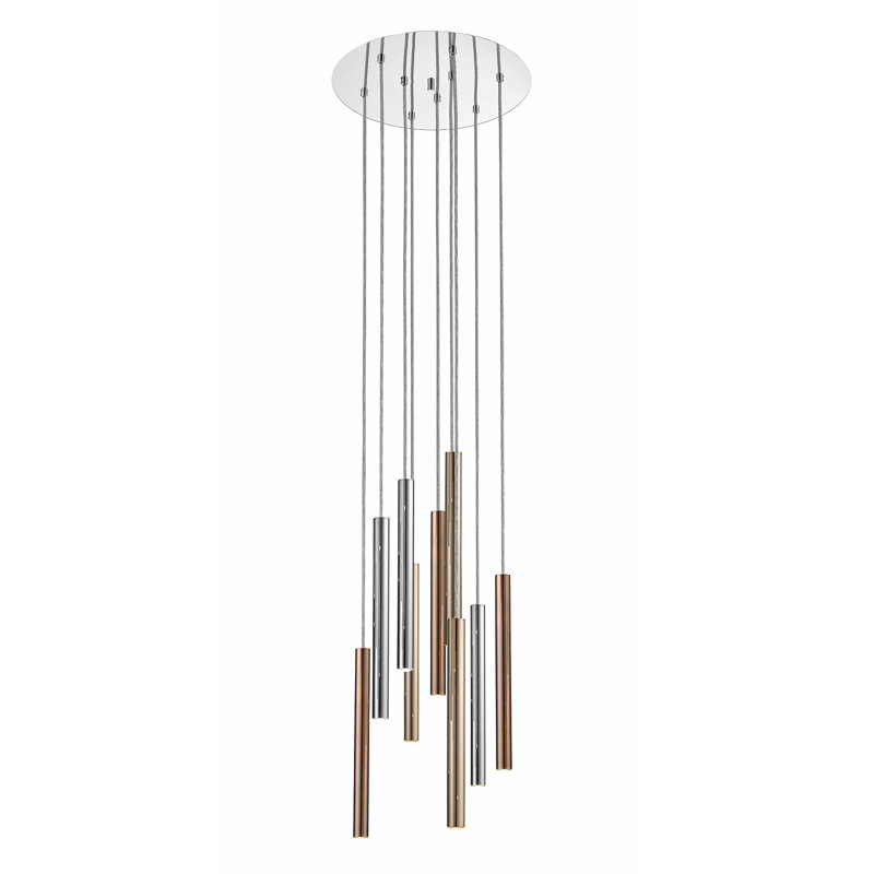 Maxon 9 - Light LED Cluster Pendant, Chrome