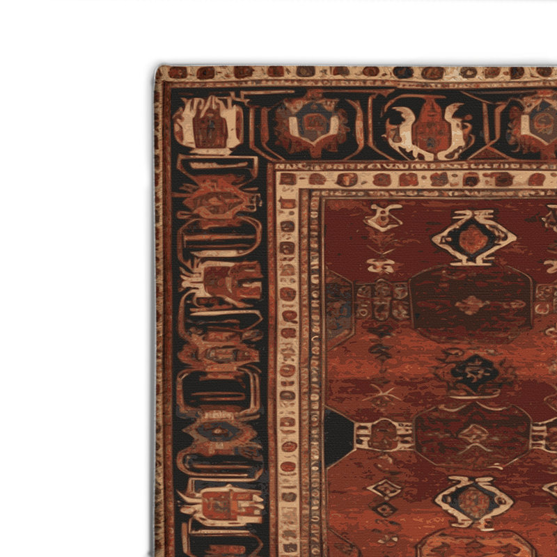 Tapis d'intérieur et d'extérieur brun Persian, Rectangle 4pi x 6 pi