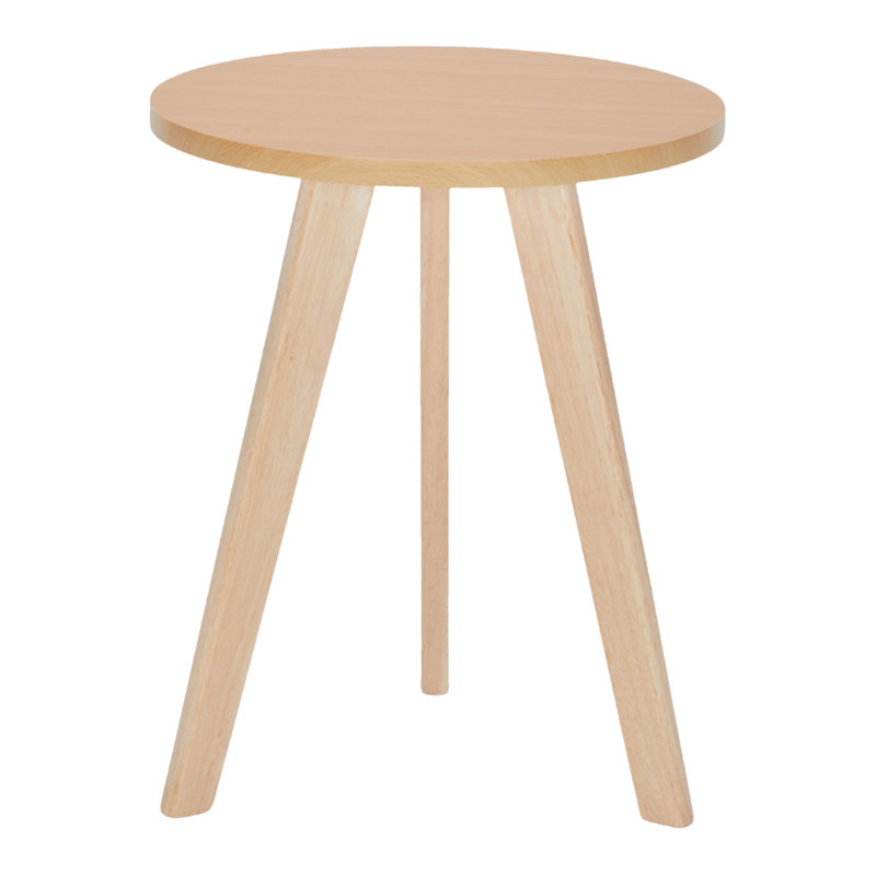 Structure en bois massif avec plateau en panneau de fibres à densité moyenne, table d'appoint moderne
