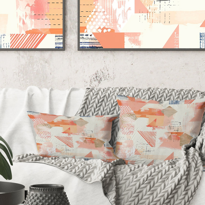 Coussin décoratif minimaliste Boho Shapes III - Boho, H 16 po x l 16 po