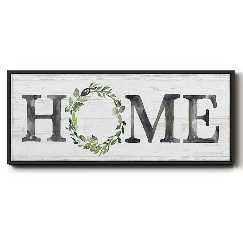 Gray Home Wreath- Framed Canvas