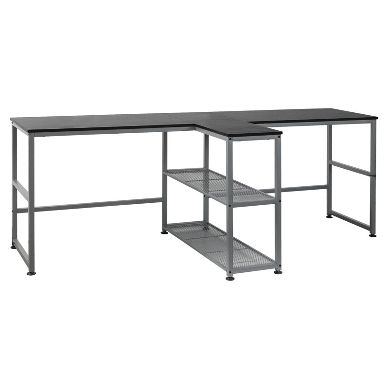 Marsibil Steel Computer Desk, Black/Gray
