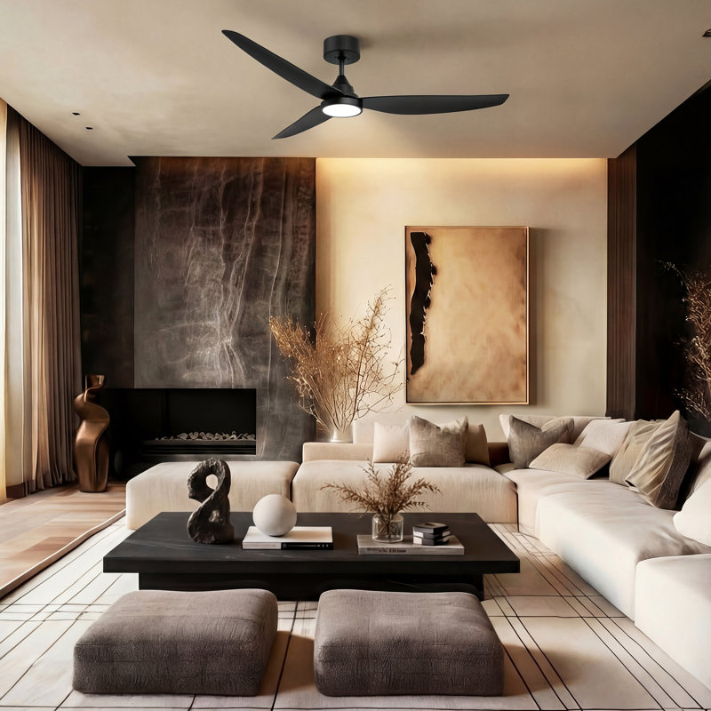 High Airflow 6500CFM 54" Ceiling Fan with Light Remote 6-Speed & 3CCT Dimmable LED, Low Noise Reversible Airflow DC Motor