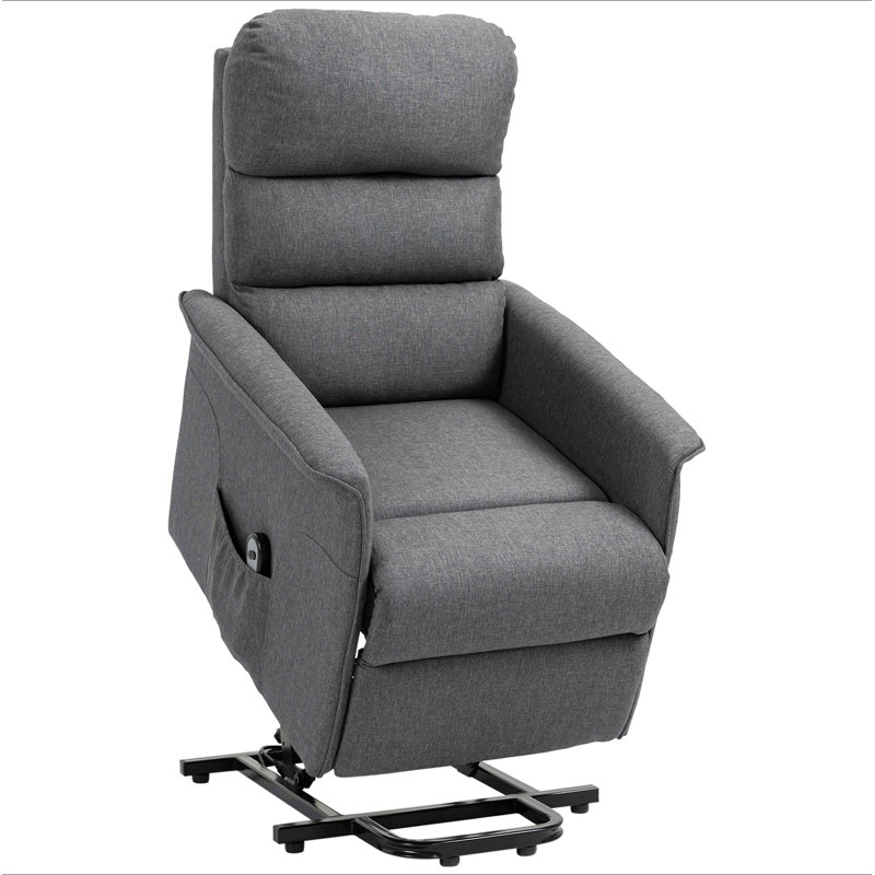 Electric Power Lift Recliner Chair For Elderly, Fabric Lift Chair With Remote Control, Side Pockets For Living Room, Gray