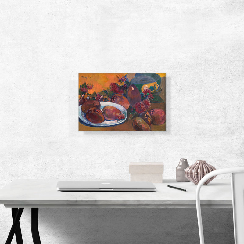 «Still Life with Mangoes 1893» par Paul Gauguin, reproduction d'art sur toile tendue, H 12 po x l 18 po x 1,5 po