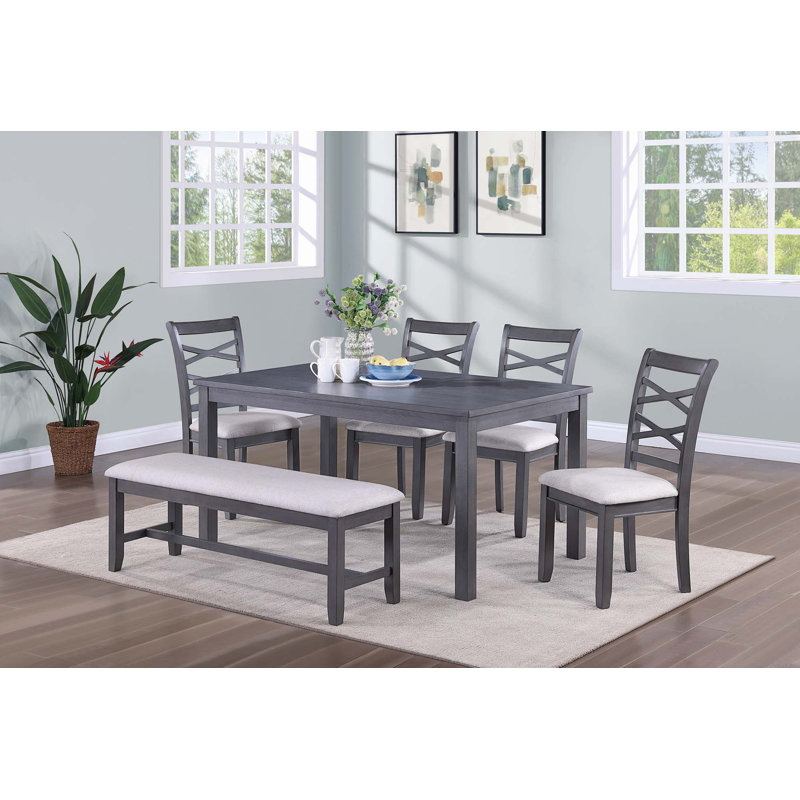 Ensemble de 6 pièces de chaises de salle à manger Jacx Furniture, Gris