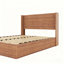 Grand lit plateforme avec rangement à gaz et vérin à gaz, structure à lattes en bois, finition brun rustique, aucun sommier requis, sans bruit, texture en bois naturel-1087626312-1088841930