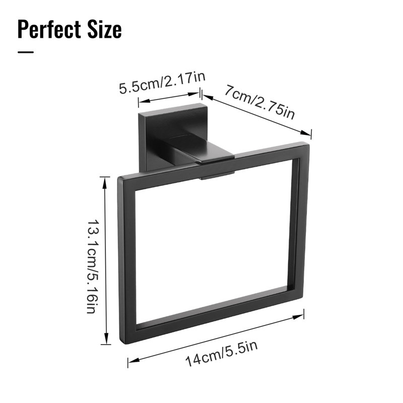 Stainless Steel Towel Ring, Black